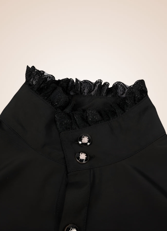 Gothic Vintage Black Shirt - Steampunk Australia