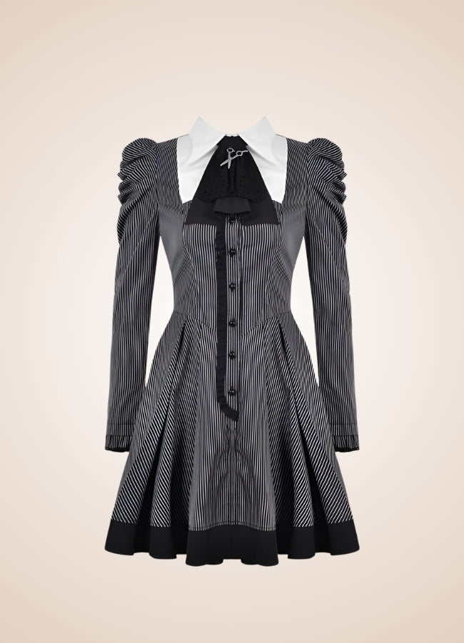 Gray Steampunk Ruffle Dress - Steampunk Australia