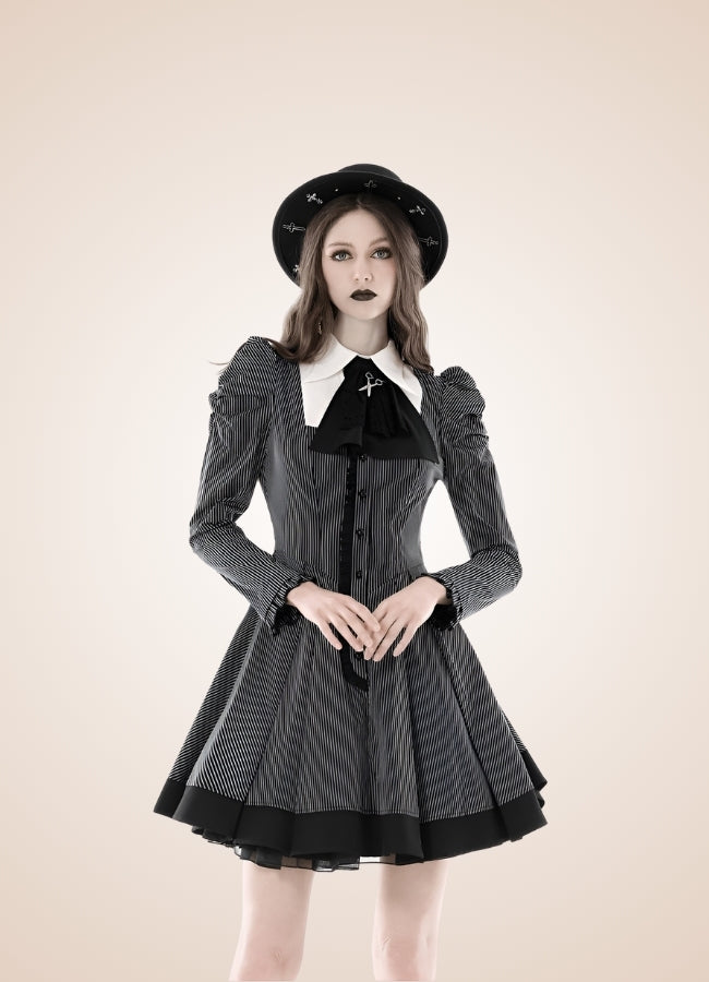 Gray Steampunk Ruffle Dress - Steampunk Australia
