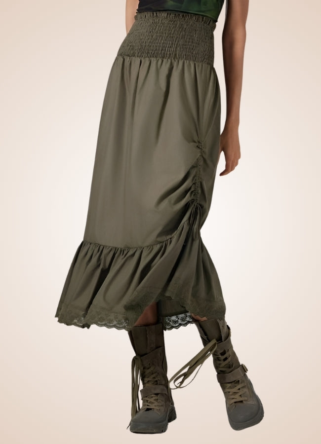 Green Steampunk Long Skirt - Steampunk Australia
