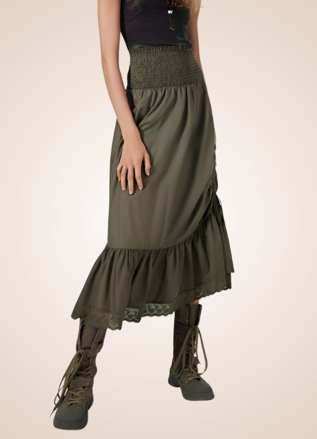 Green Steampunk Long Skirt - Steampunk Australia