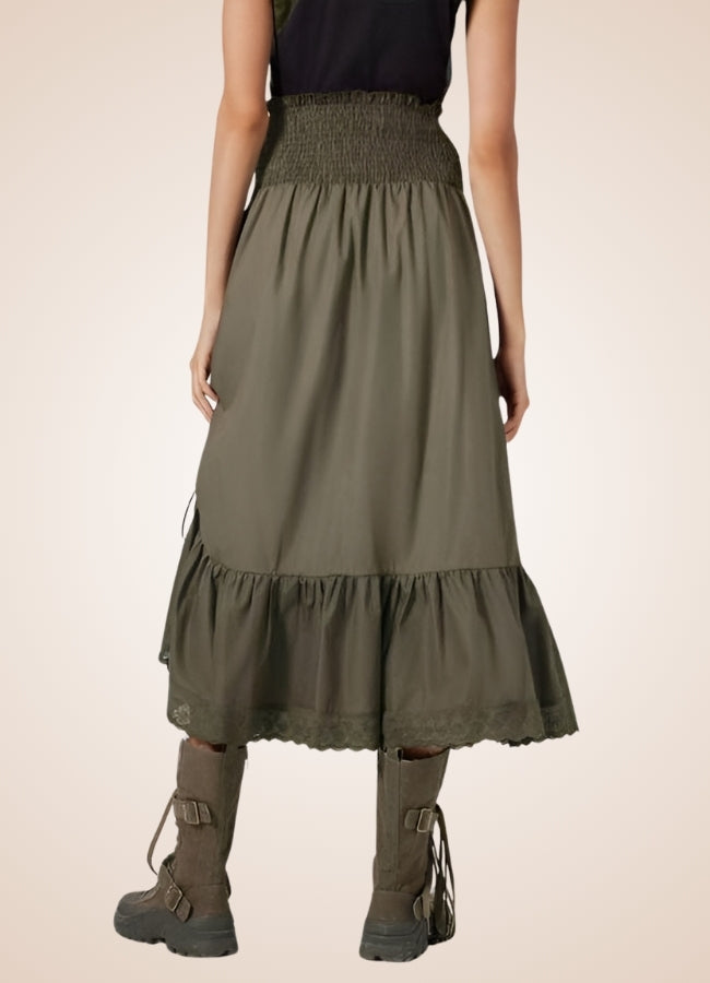 Green Steampunk Long Skirt - Steampunk Australia