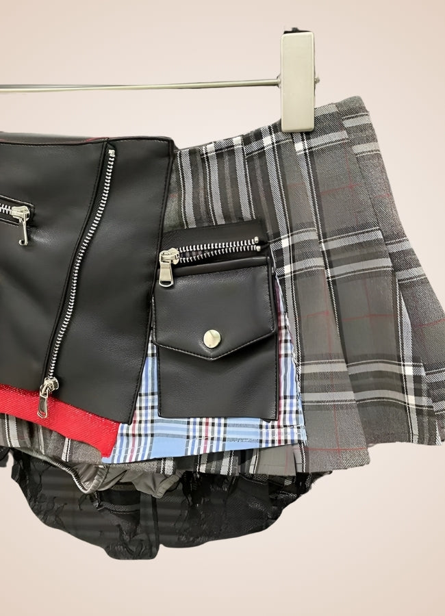 Grey Plaid Steampunk Skirt - Steampunk Australia