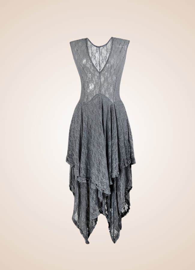 Grey Steampunk Long Dress - Steampunk Australia