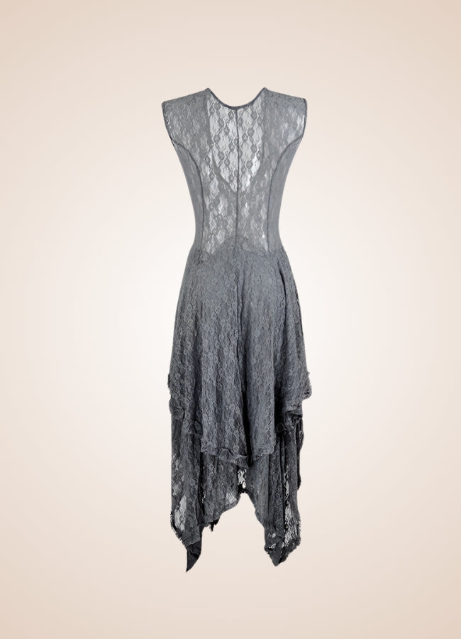 Grey Steampunk Long Dress - Steampunk Australia