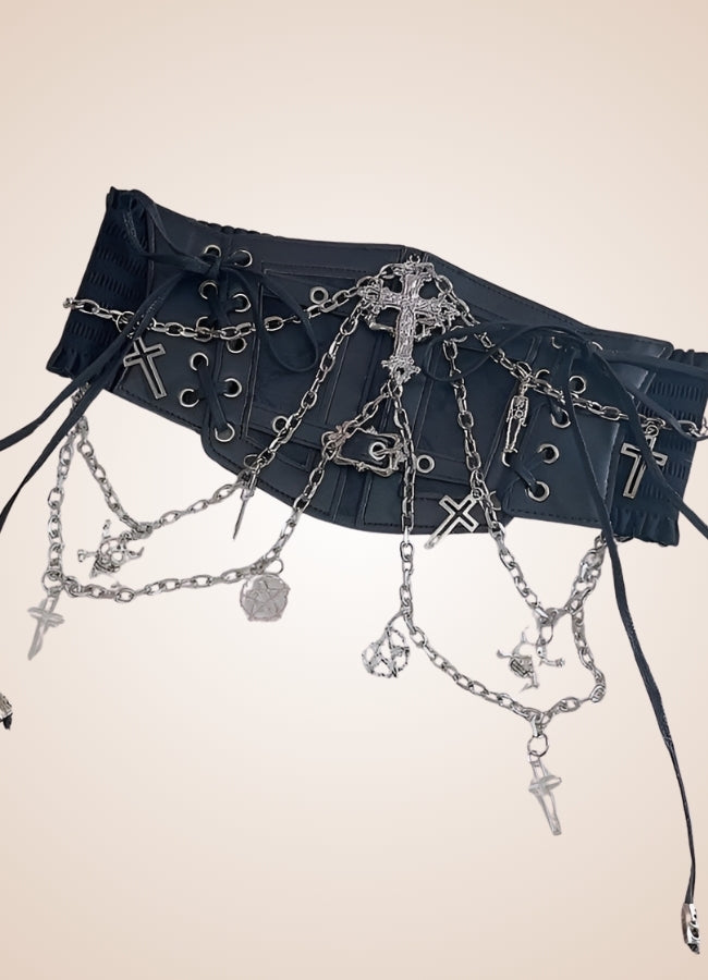 Grunge Crop Top Bustier - Steampunk Australia