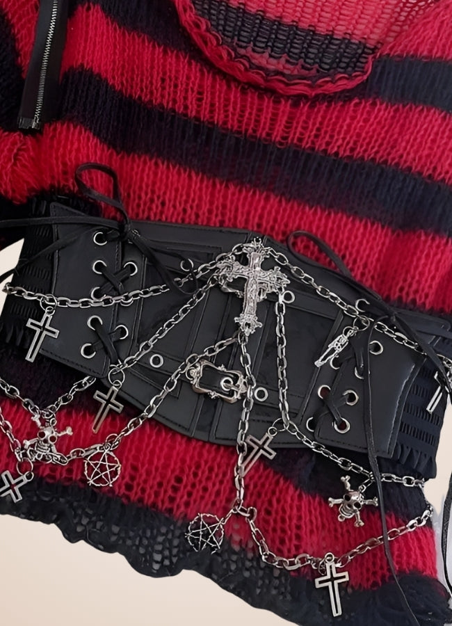 Grunge Crop Top Bustier - Steampunk Australia