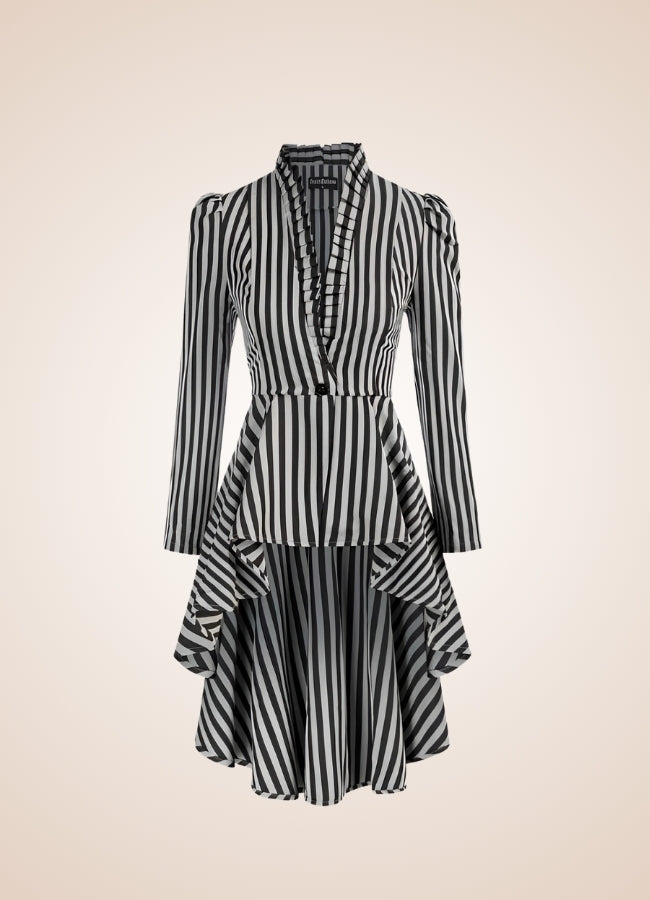 Ladies Steampunk Stiped Coat - Steampunk Australia
