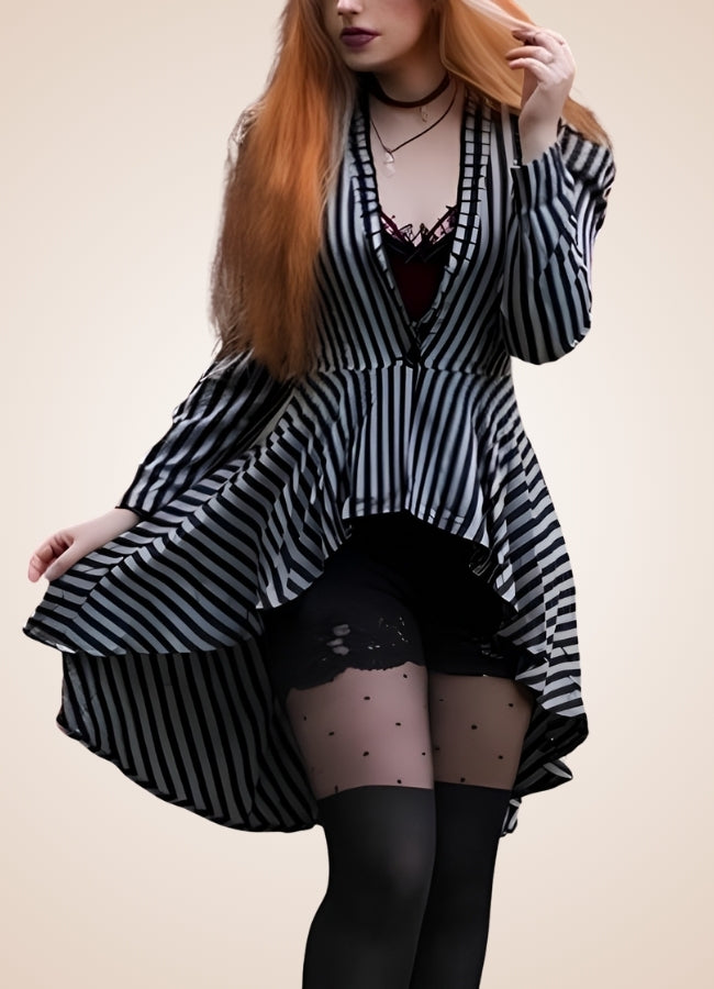 Ladies Steampunk Stiped Coat - Steampunk Australia