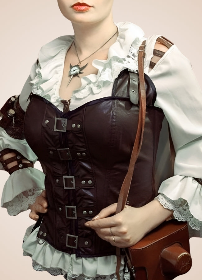 Leather And Straps Steampunk Corset - Steampunk Australia