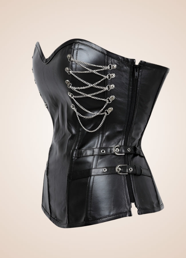 Leather Goth Steampunk Corset - Steampunk Australia