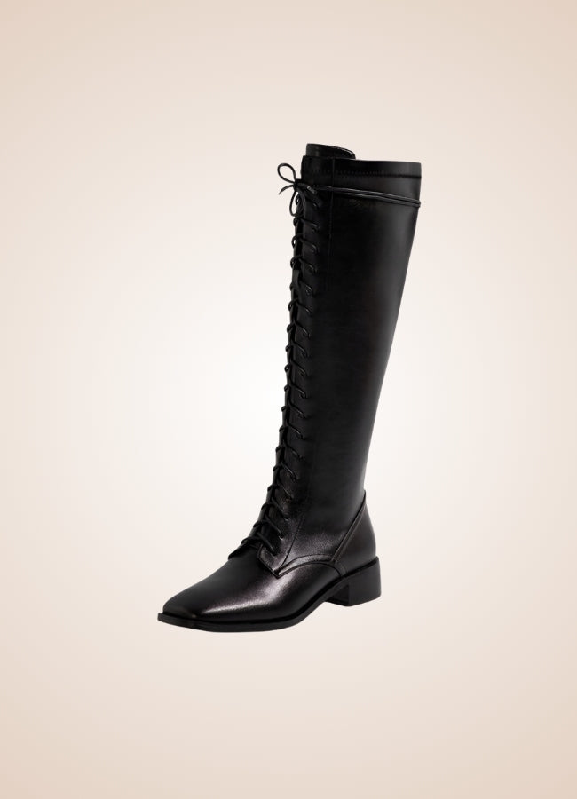 Leather Victorian High Knee Boots - Steampunk Australia