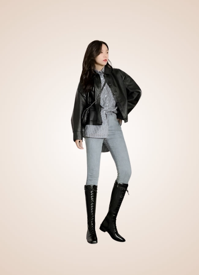 Leather Victorian High Knee Boots - Steampunk Australia