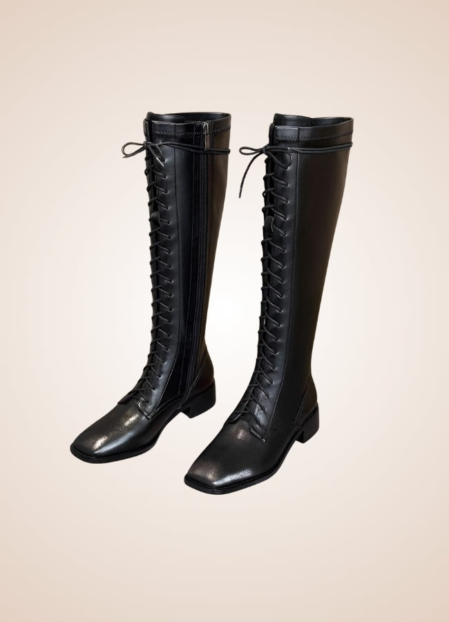 Leather Victorian High Knee Boots - Steampunk Australia