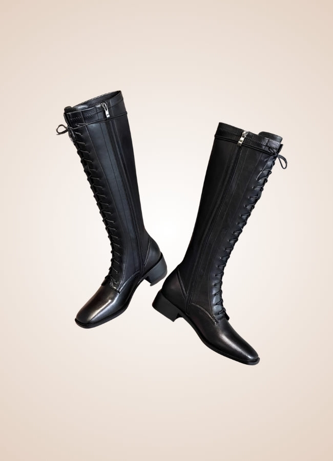 Leather Victorian High Knee Boots - Steampunk Australia