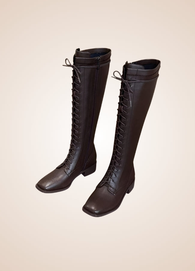 Leather Victorian High Knee Boots - Steampunk Australia