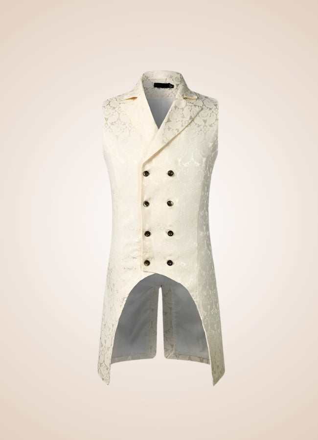 Long Gothic Men's Sleeveless Vest - Steampunk Australia