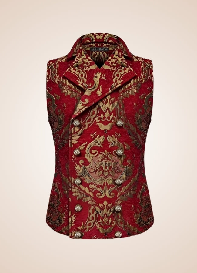Men Victorian Double Breasted Vest - Steampunk Australia