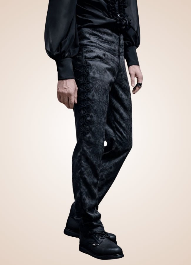 Men's Black Victorian Pants - Steampunk Australia