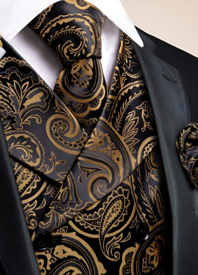 Men's Golden Vintage Steampunk Vest - Steampunk Australia