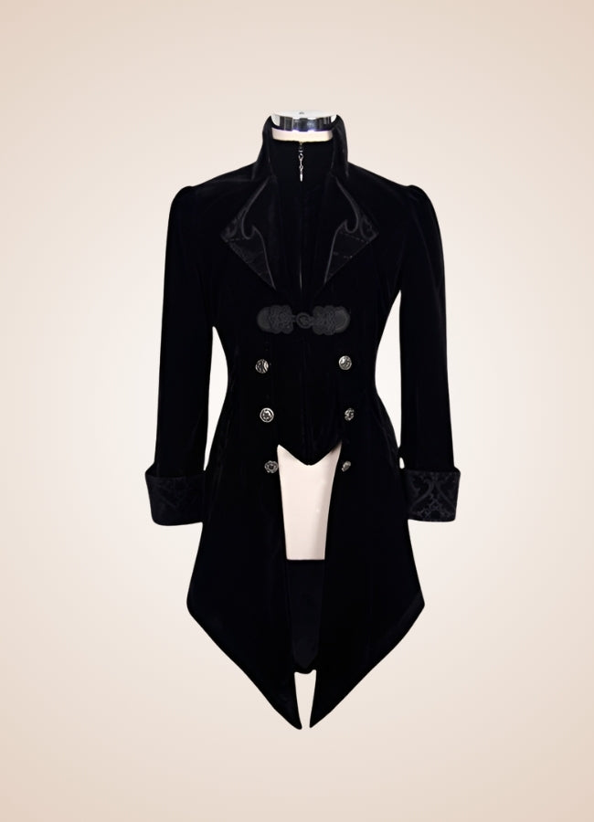Men's Gothic Black Frock Coat - Steampunk Australia