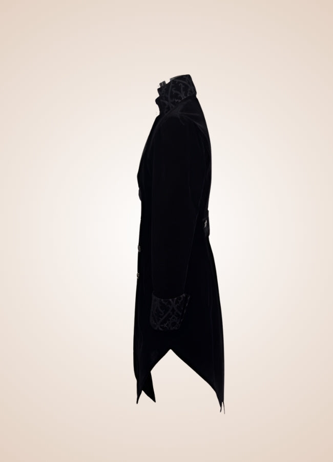 Men's Gothic Black Frock Coat - Steampunk Australia