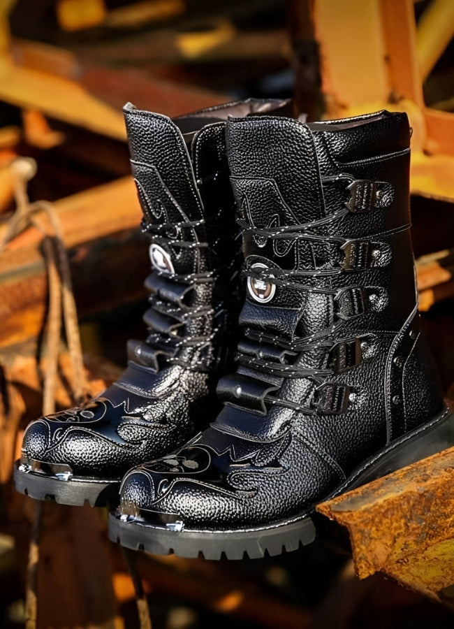 Men's Gothic Military Boots - Steampunk Australia