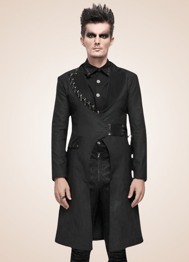 Men's Gothic Punk Frock Coat - Steampunk Australia
