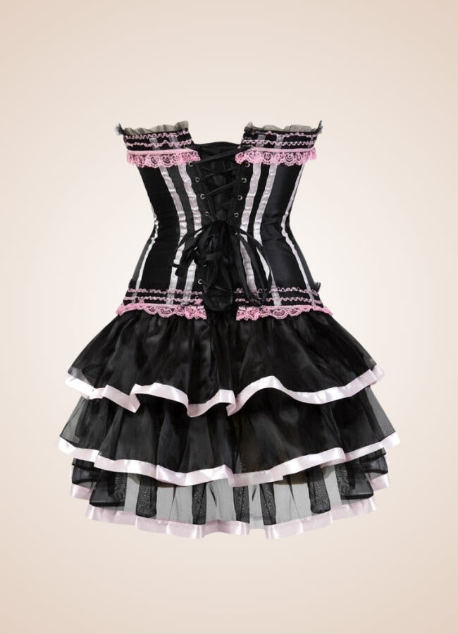 Pink Steampunk Overbust Lace Dress - Steampunk Australia