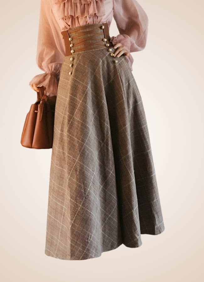 Plaid Long Steampunk Skirt - Steampunk Australia