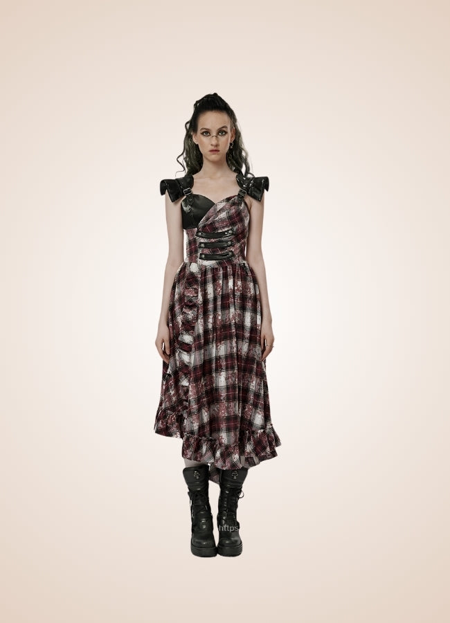 Plaid Retro Steampunk Dress - Steampunk Australia