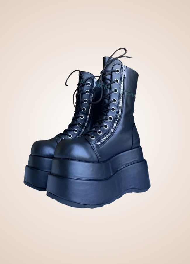 Platform Lace-up Boots - Steampunk Australia
