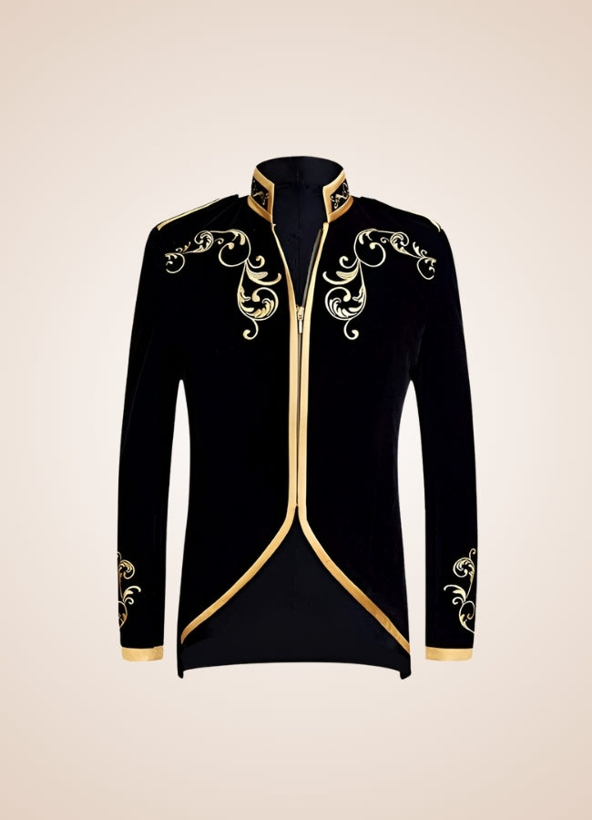 Prince Black Gold Jacket front - Steampunk Australia