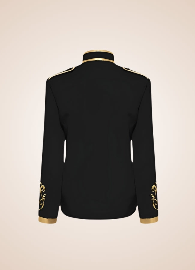 Prince Black Gold Jacket back - Steampunk Australia