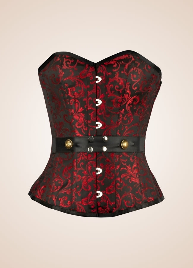 Red And Black Steampunk Corset - Steampunk Australia