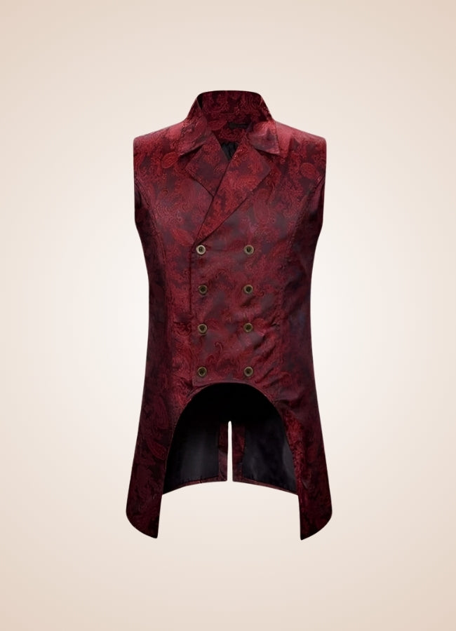 Red Button Steampunk Vest - Steampunk Australia