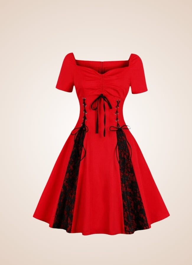 Red Gothic Style Dress - Steampunk Australia
