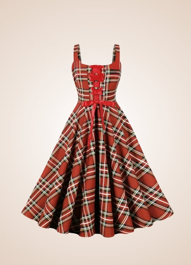 Red Plaid Steampunk Dress - Steampunk Australia
