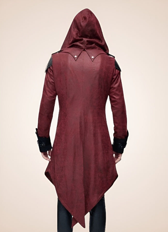 Red Punk Men's Frock Coat - Steampunk Australia