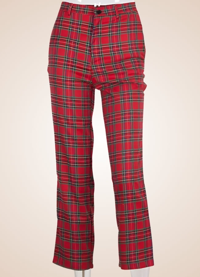 Red Steampunk Plaid Pants - Steampunk Australia