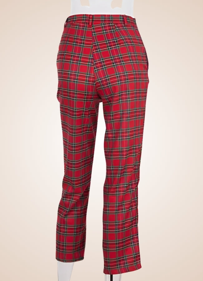 Red Steampunk Plaid Pants - Steampunk Australia
