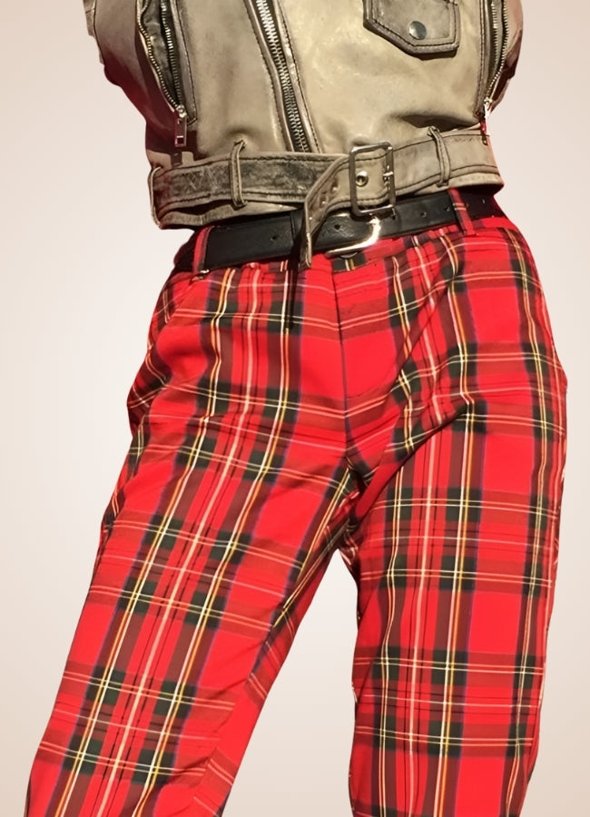 Red Steampunk Plaid Pants - Steampunk Australia
