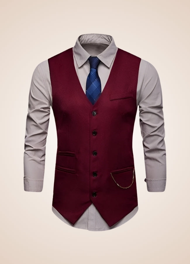 Red Vintage Steampunk Vest - Steampunk Australia