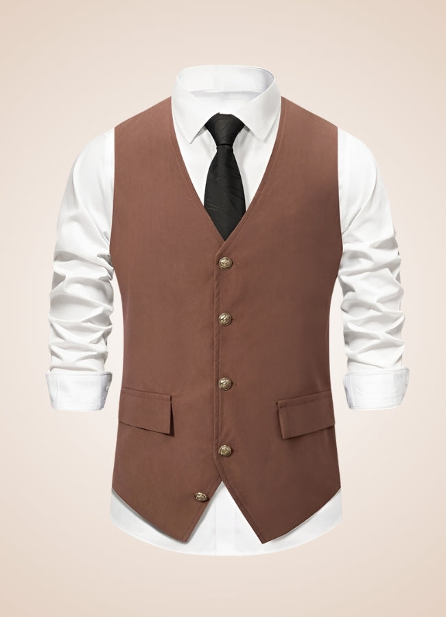 Retro Brown Suit Vest - Steampunk Australia