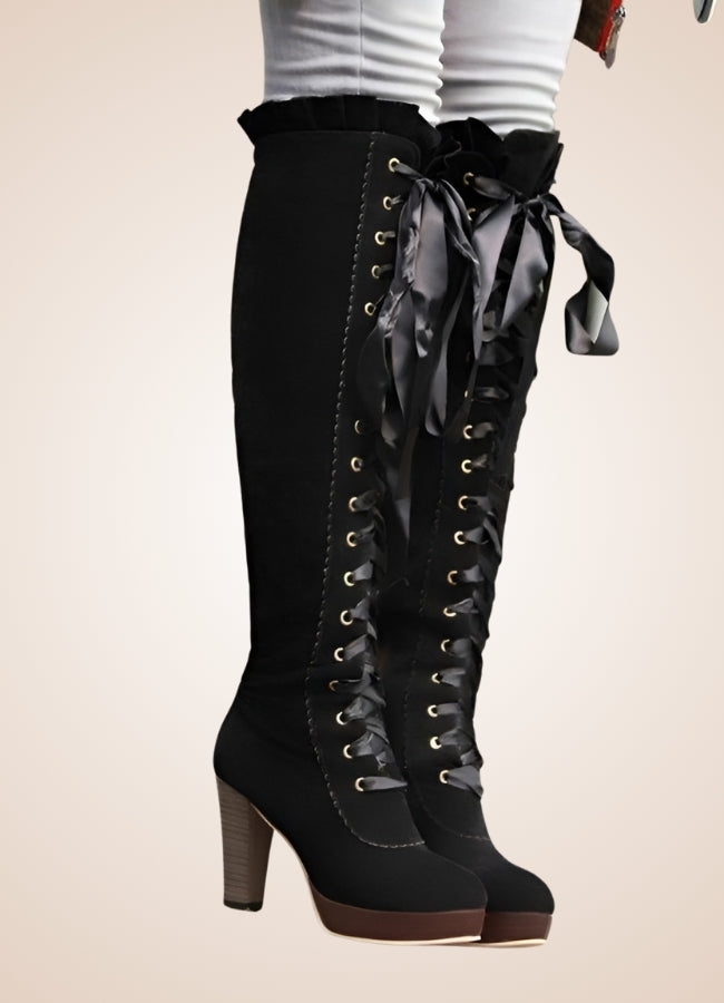 Ribbons Lace Steampunk Boots - Steampunk Australia
