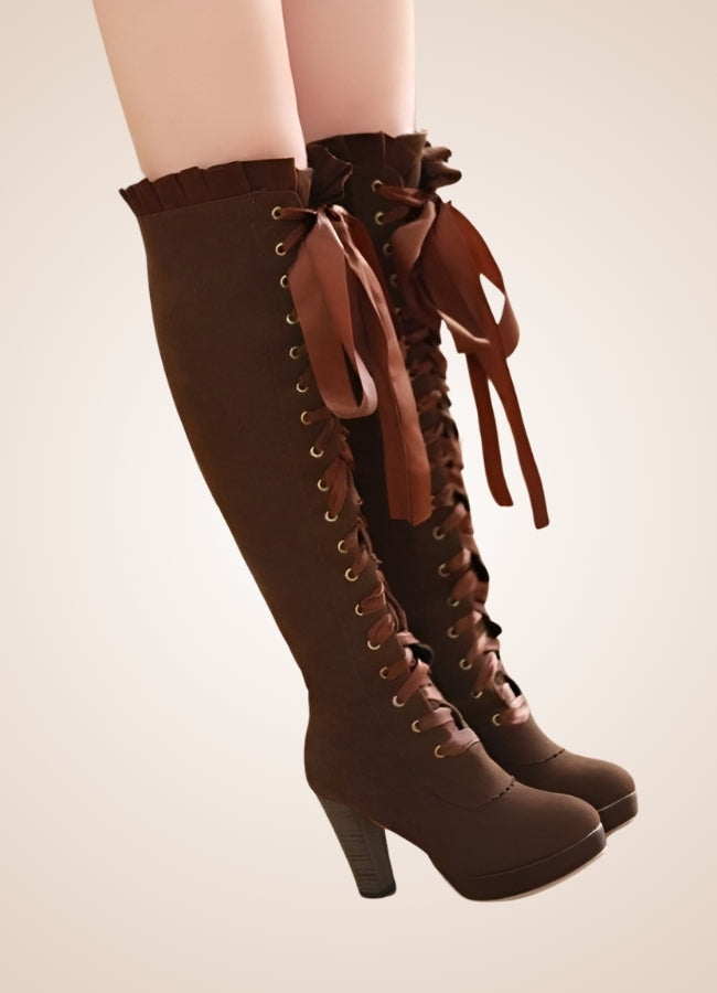 Ribbons Lace Steampunk Boots - Steampunk Australia