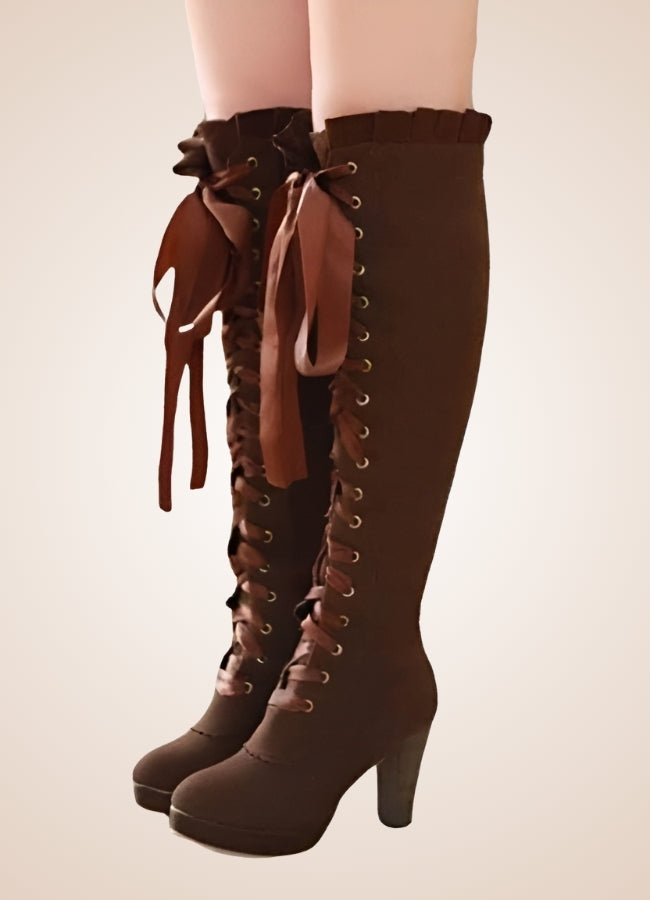 Ribbons Lace Steampunk Boots - Steampunk Australia