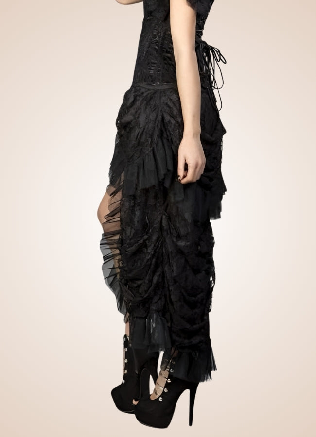 Ruffled Mesh Steampunk Skirt - Steampunk Australia