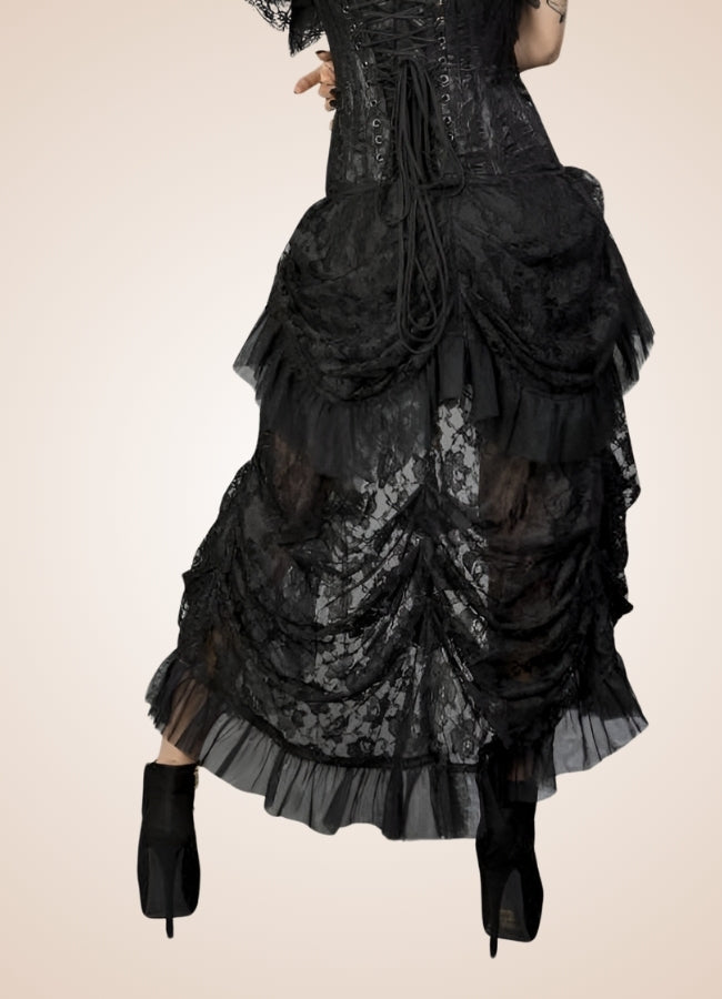 Ruffled Mesh Steampunk Skirt - Steampunk Australia