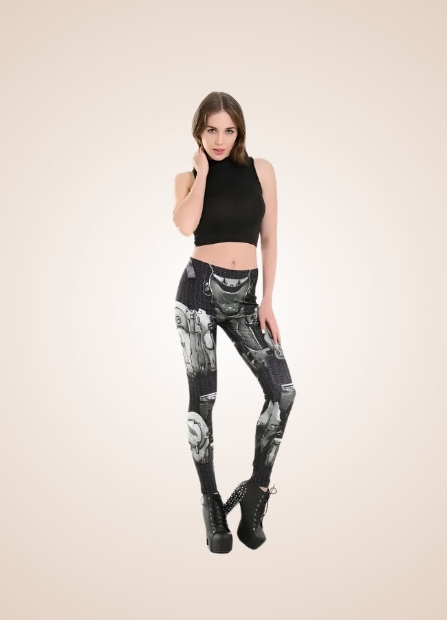 Silver Steampunk Legging - Steampunk Australia